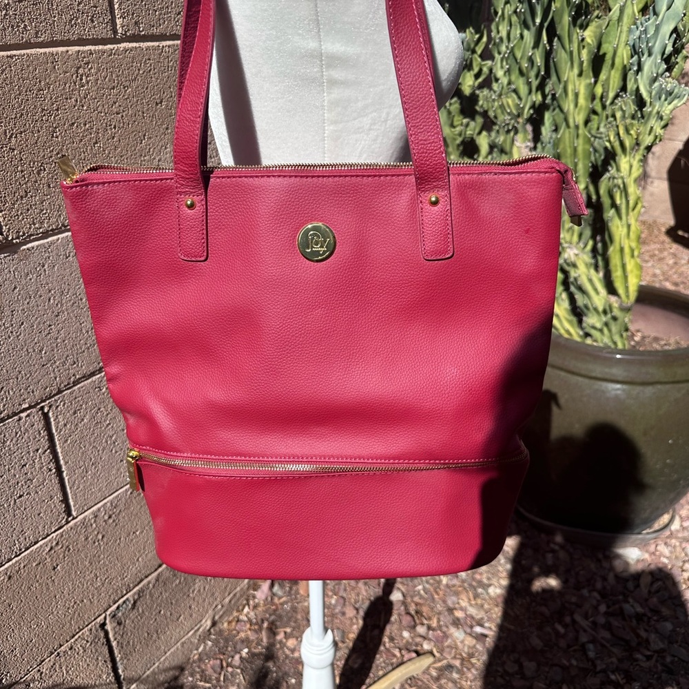 Red Leather Tote Bag